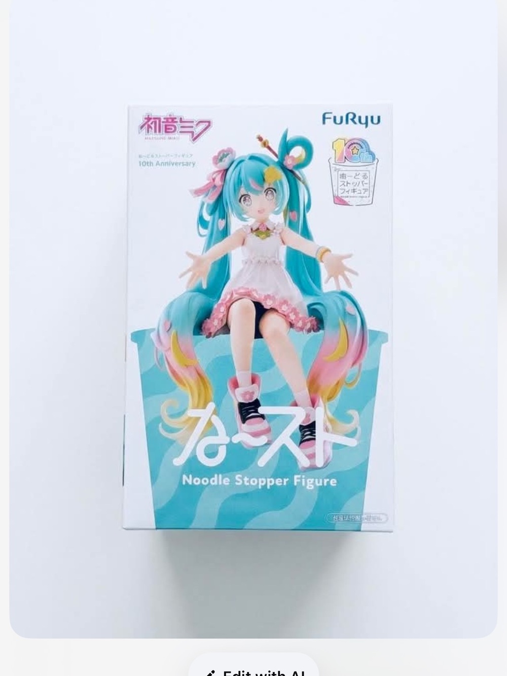 FuRyu Hatsune Miku Noodle Stopper Figure - Teal & Pink